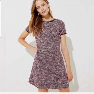 Loft burgundy tweed a-line dress 14